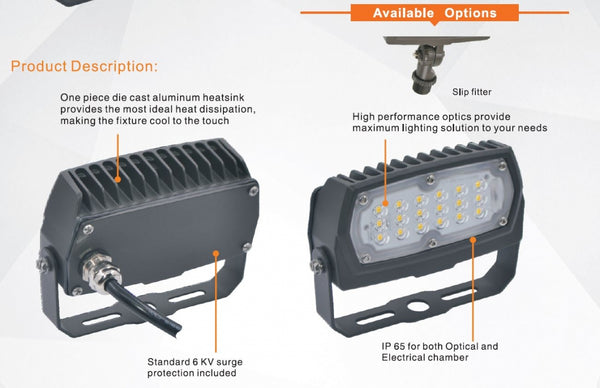 BriteTech LED Floodlight 15W  1650LM 5000K Model# BTC-FL15-5K