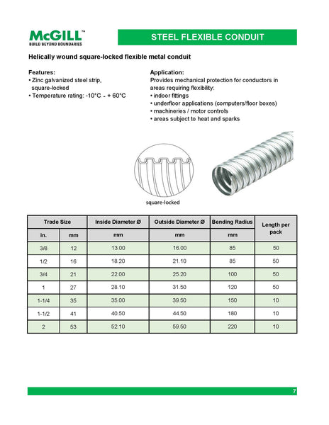 McGill Steel Flexible Conduit 2" Model# SFC-200