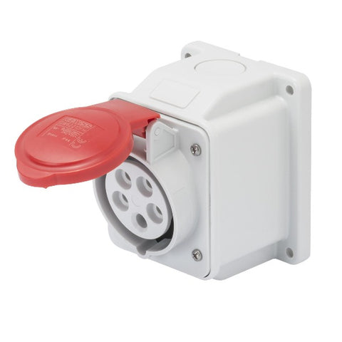 Gewiss 10° Angled Surface-Mounting Socket-Outlet- IP44 - 3P+E 16A 380-415V 50/60H Model# GW 62 408