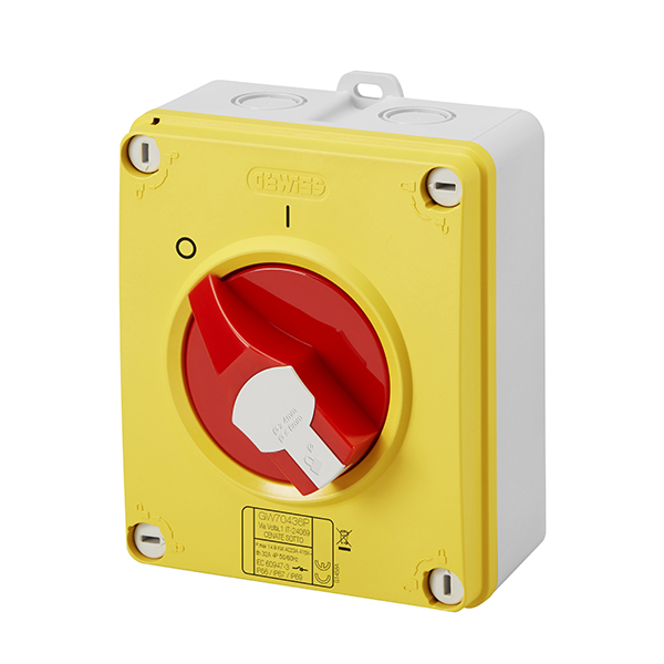 Gewiss Lockable Isolator Switch Emergency 16A 2P IP66/67/69 Model# GW 70 431P