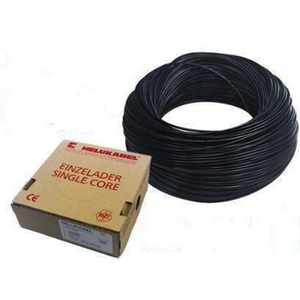 HELUKABEL HO7 V-K PVC insulated wire, single core, 1.5mm², 450/750V, black Model# 29129