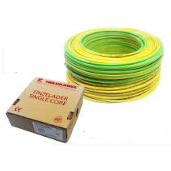 HELUKABEL HO7 V-K PVC insulated wire, single core, 1.5mm², 450/750V, green-yellow Model# 29130