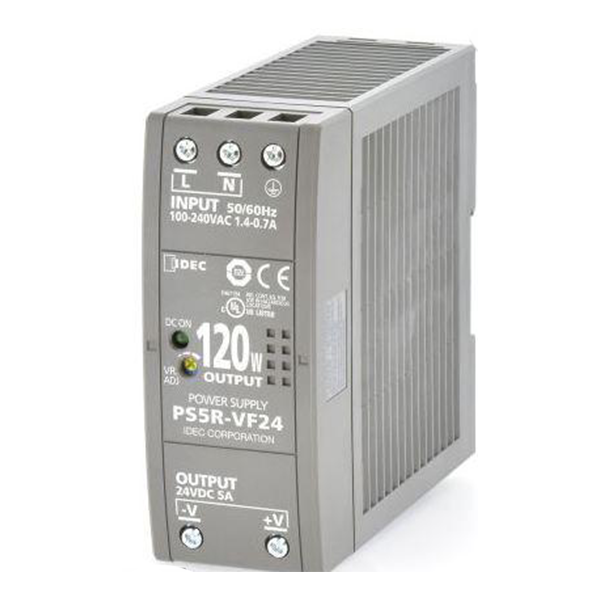 IDEC Power Supply, 120W, 100-240VAC, 24VDC/5A Model# PS5R-VF24