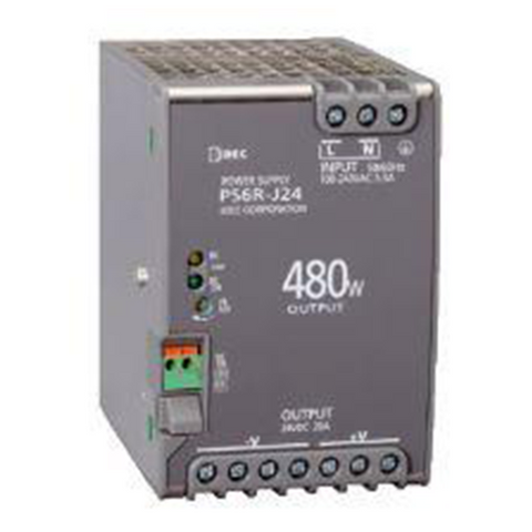 IDEC Power Supply, 480W, 100-240VAC, 24VDC/20A Output Model# PS6R-J24