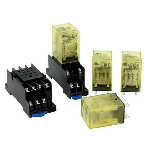 IDEC Power Relay, 8A, DPDT, 24VDC, w/ Socket Model# RJ2S-C-D24+SJ2S-07L