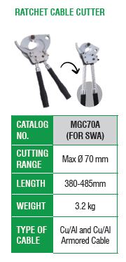 McGill Ratchet Cable Cutter for Steel Wire Armoured Cable Model# MGC70A