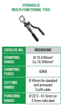 McGill Hydraulic Multi-functional Tool with Crimping Dies Model# MGH69UNV