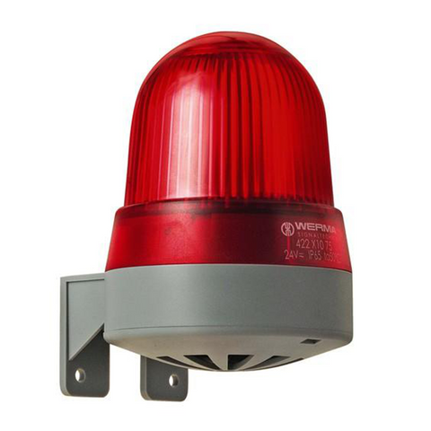 Werma Mini Xenon Flash/Sounder WM 8 tone 24VAC/DC RED Model# 423.120.75