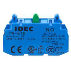 IDEC Contact Block, YW Series, 1NO Model# YW-E10