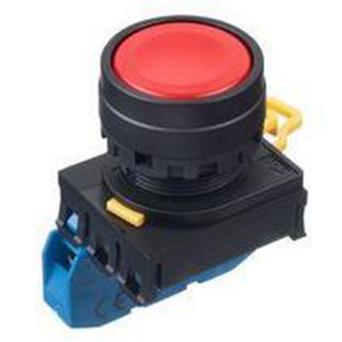IDEC Pushbutton Switch, 22mm, Flush, Maintained, 1NC, Red Model# YW1B-A1E01R