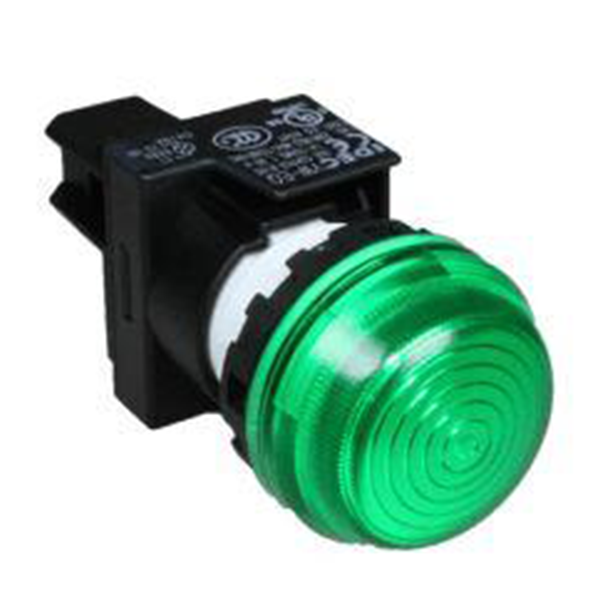 IDEC Pilot Light(LED), 22mm, Dome Full Voltage, 24VAC/DC, Green Model# YW1P-2EQ4G