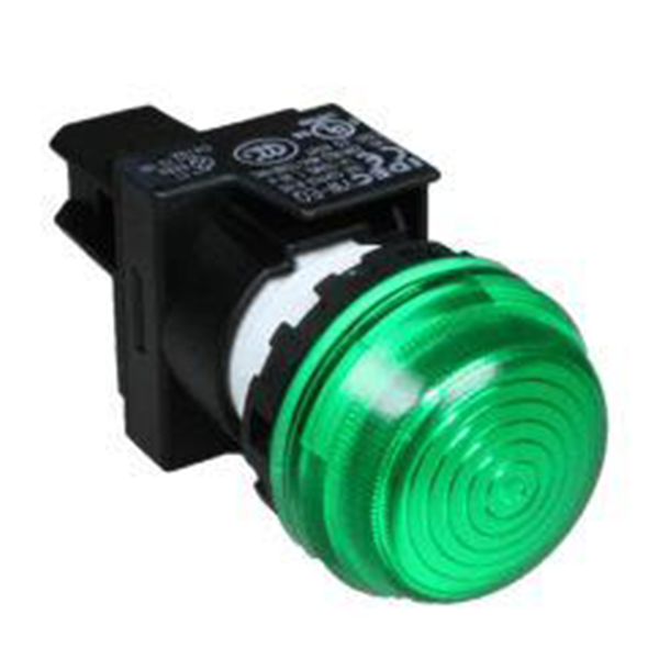 IDEC Pilot Light(LED), 22mm, Dome Full Voltage, 24VAC/DC, Green Model#  YW1P-2EQ4G