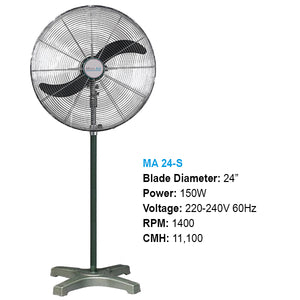 MaxAir Industrial Stand Fan 24" Model# MA24-S